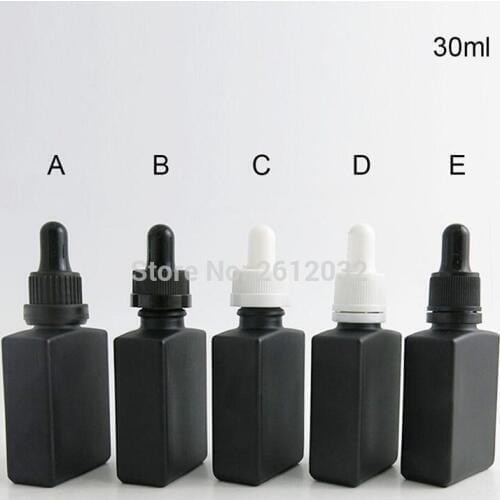 30ml Frost black flat square glass dave dropper bottle 1oz child proof dropper bottle F20173778