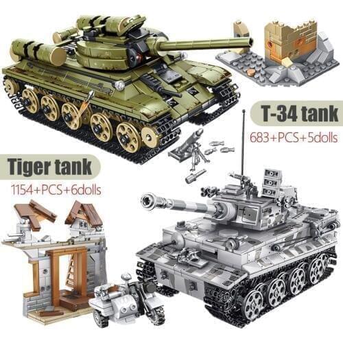 1154pcs Military Steel Empire Tank Building Blocks Compatible City Weapon Figures Technic Bricks Gifts Toys For Children