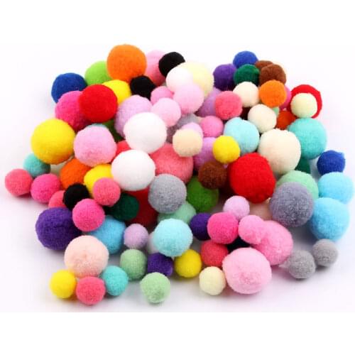 135Pcs 10-30mm Colorful Pompoms DIY Dolls Garment Handmade Material Soft Fluffy Pom Poms Ball For DIY Kids Toys Accessories 20g