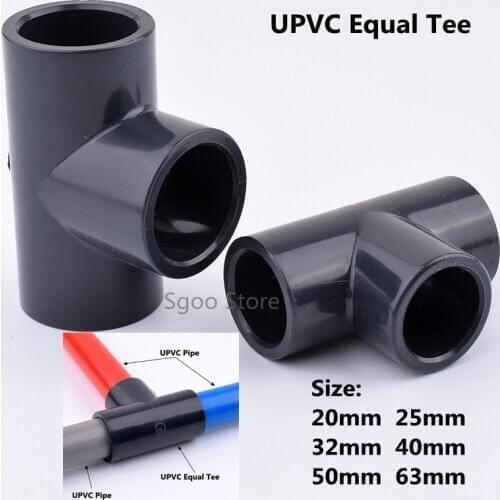 2-10Pcs 20-63mm UPVC Three-Way Joints Garden Irrigation Plastic Water Pipe Fittings Fish Tank Aquarium Accessories