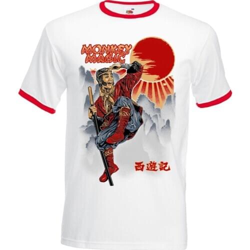 2019 Fashion Hot Monkey Magic - Mens Funny Retro TV Programme Show Ringer T-Shirt