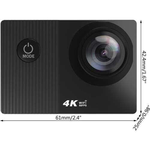 4K 60fps Wifi Action Camera Waterproof Helmet 2.0in Touch Screen Remote Control