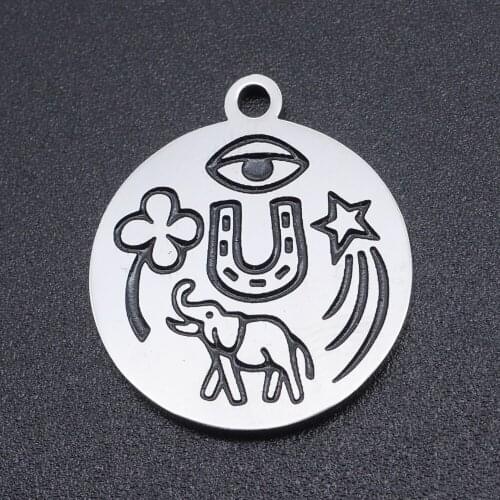 5pcs/lot 100% Stainless Steel Elephant Charms Pendants Wholesale Never Tarnish High Polish Charms