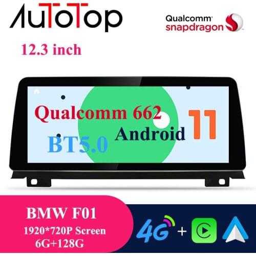 AUTOTOP 12.3" Wireless Carplay Android Auto 6G+128G Android 11 for BMW 7 Series F01 F02 CIC NBT 1920*720P 2Din Headunit BT 5.0
