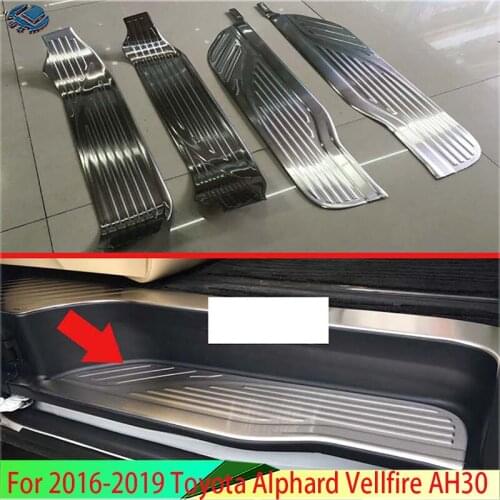 For Toyota Alphard Vellfire 2016 -2019 Stainless Steel Side Inner Door Sill Welcome Rust Pedals Scuff Plate Guards Accessories