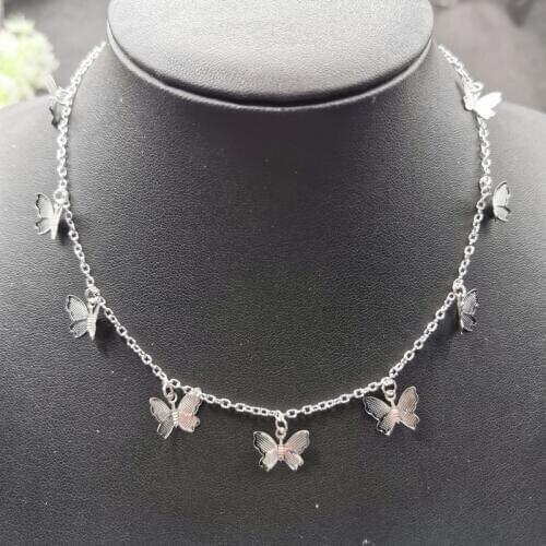 JCYMONG Cute Small Animal Butterfly Chain Necklace For Women Gold Silver Color Clavicle Chain 2020 Fashion Female Choker Jewelry