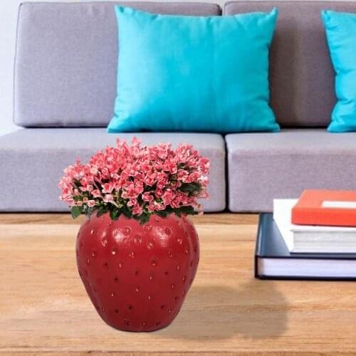 Vase Decoration Strawberry Shape Resin Vase Decor Flower Pot For Garden Decoration Plant Holder Garden Decor Desktop