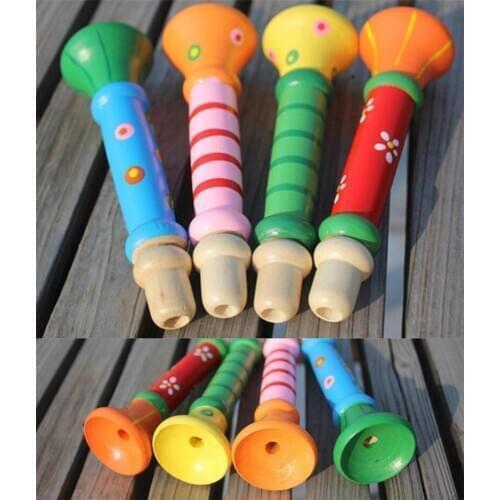 Child Wooden Horn Toy Wooden Whistle Musical Instrument Infant Educational Early Education Gift For Kid Fun Game