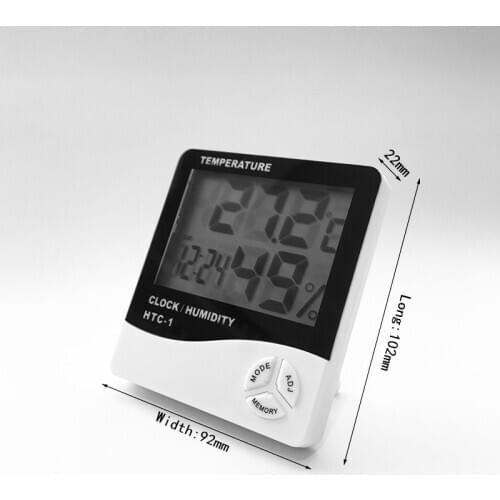 Indoor Thermometer and Hygrometer Alarm Clock Home Decoration Digital Table Clock Mute LED Electronic Watch Suitable for Bedroom
