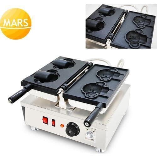 Cartoon animal Shaped Bear Ice Cream Cone Machine 110V 220V Yogurt Cone Waffle Maker Baker Iron Pan Making Mould