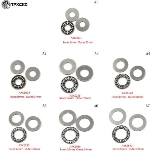 3Pcs Plane Thrust Needle Roller Bearing AXK0821+2AS AXK2035+2AS AXK1024+2AS AXK1226+2AS AXK1528+2AS AXK2035+2AS
