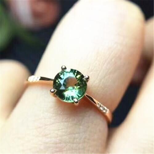 18 k yellow gold with 100% natural sapphire ring Blue, yellow green fine jewelry With natural diamond