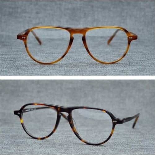 LKK Mens high quality large frame retro spectacle frame large face frame myopic glasses transparent color classic Eyewear