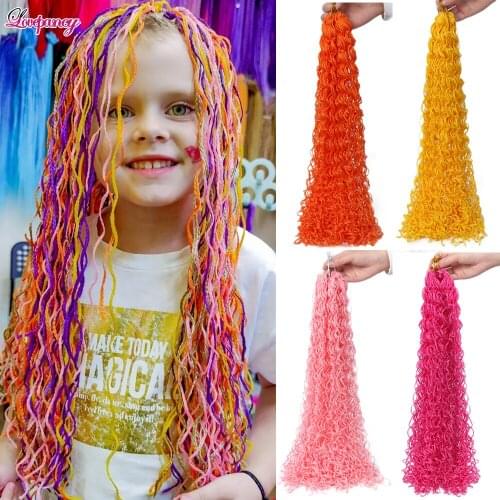 Lovepancy 24 Inch Long Curly Zizi Braids Micro Box Braids Hair Bundles Brown Blonde Crochet Box Braiding Hair Extensions 50g