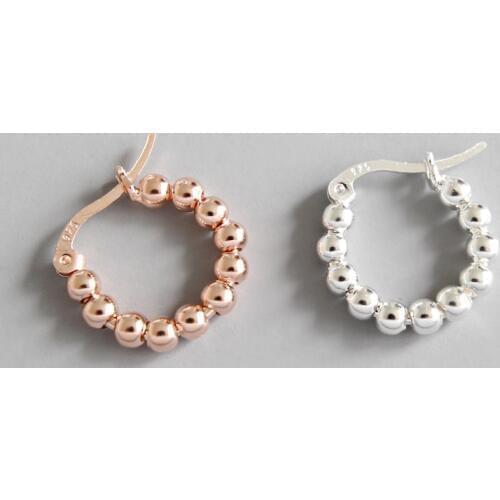 MLKENLY Rose Gold Beads Hoop Earrings For Women 2020 New Trend earrings for Lady Fashion Jewelry