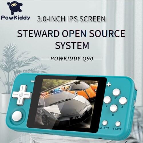POWKIDDY Q90 Multi-Languages Handheld Retro Game Console 3.0Inch Screen 16GB Open Source Linux Steward System Kidds Gift