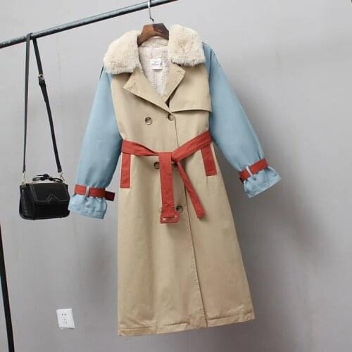 Plus Size Women 2021 Autumn Winter New Mid-length Padded Jacket Women Loose Waist Plus Velvet Windbreaker Jacket Female Trend C1