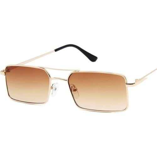 Trend New Fashion Sunglasses Ladies Luxury Brand Personality Double Nose Bridge Square Sunglasses Ocean Lens Glasses UV400