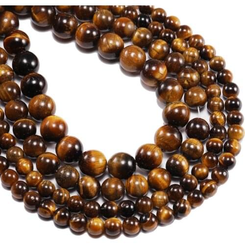Wholesale Natural Tiger Eye Round Loose Strand Stone Beads Agates For Jewelry Making Diy Bracelet 2/3/4/6/8/10/12 mm Strand 15"
