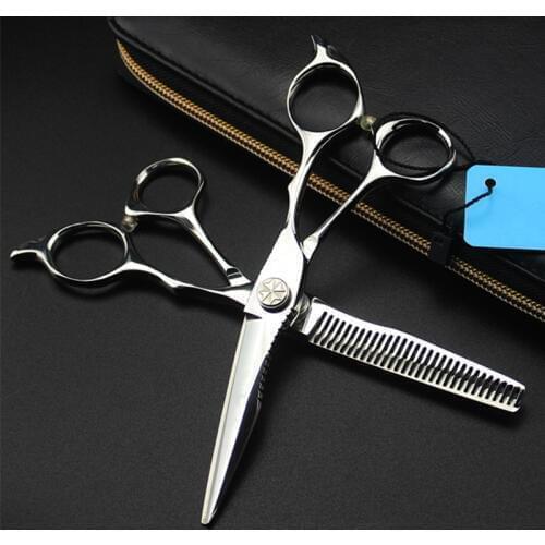 Professional japan 440c short handle 6 inch cut hair scissors cutting barber makas haircut thinning shears hairdressing scissors