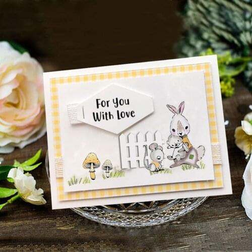 Rabbit/Mouse/Hedgehog/Bear Animal Transparent Clear Silicone Stamp And Cutting Dies For DIY Scrapbooking/Photo Album Decor Craft