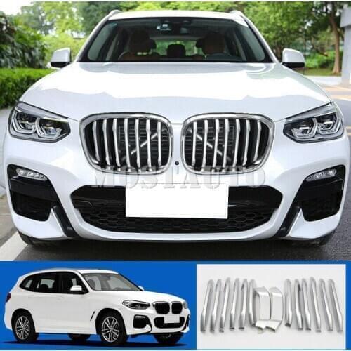 For BMW X3 G01 Third Generation 2018-2019 Matte Car Exterior Front Middle Grill Grilles Cover Trim 14pcs Car Decor Car Trim