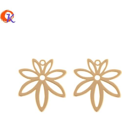 Cordial Design 40Pcs 19*21MM Jewelry Accessories/DIY Making/Charms/Genuine Gold Plating/Flower Shape/Hand Made/Earrings Findings