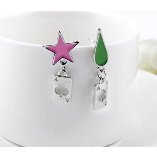 Hunter Anime Cosplay Poker Joker Ear Stud Earring for Hisoka Jewelry Accessories
