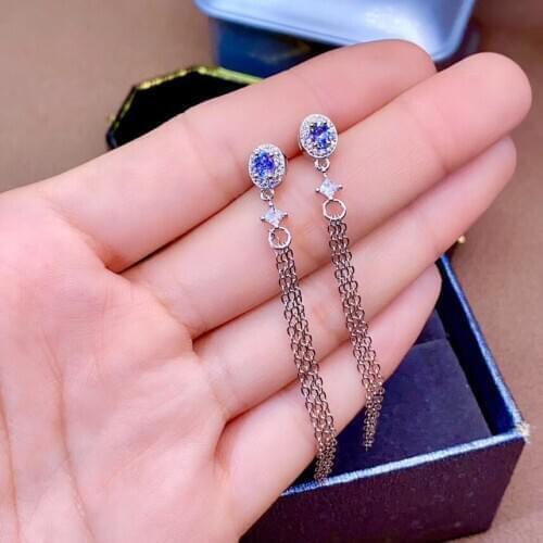 Tanzanite earring Natural real anzanite 925 sterling silver Natural and Real TanzaniteEarring