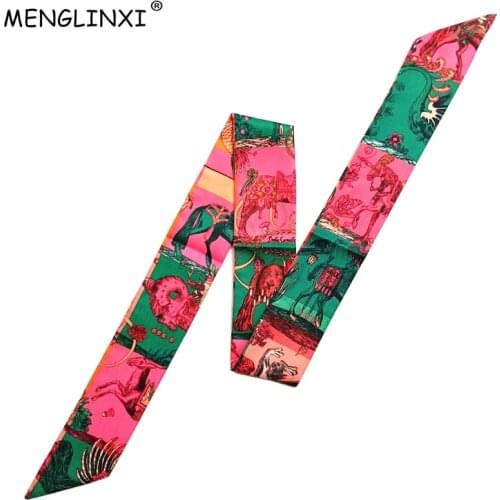 Norse Mythology Bag Scarf 2021 New Luxury Brand Skinny Scarf For Women Head Silk Scarf Long Handle Bag Scarves Wraps