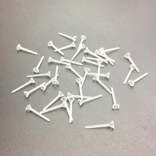 500pcs/lot Plastic Earring Studs Pins Jewelry Making DIY Findings Handicrafts Earring 13mmx3mm