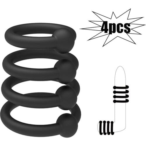 Silicone Penis Ring Ejaculation Delay Cock Rings Dick Erection Cockring Male Chastity Adult Sex Toys For Men Lock Sperm Trainer