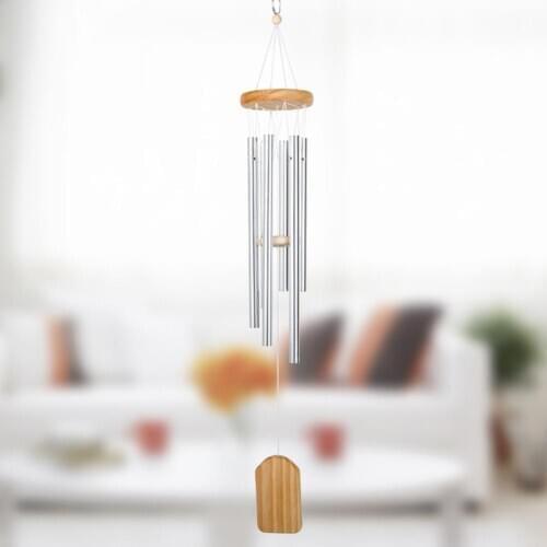 Nordic Aluminum 6 Tubes Wind Chime Bell Balcony Yard Garden Home Hanging Decor