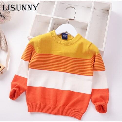 Boys Sweaters Baby Stripe Pullover Knit Kids Clothes 2021 Autumn New Children Sweaters Kids Clothing Toddler Boy Sweaters 2-7y
