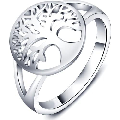 Classic Tree of Life 925 Sterling Silver Rings for Women Fashion Women Rings Accessories Mothers Day Gifts (JewelOra RI102308)