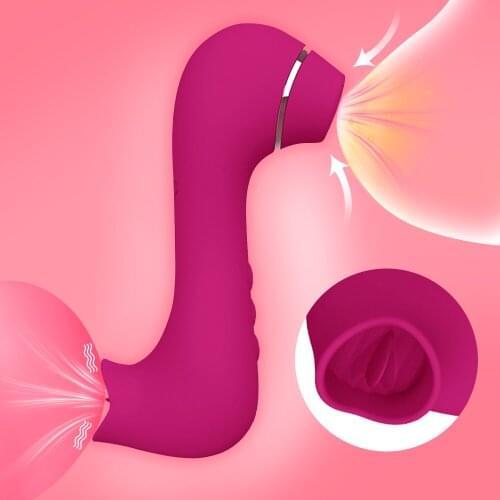 Clit Sucking Vibrator Vibrating Nipple Sucker Tongue Blowjob Oral Licking Clitoris Vagina Stimulator Sex Toys for Women