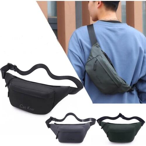 Waterproof Sports Waist Pack Men Crossbody Pouch Travel Anti-Theft Messenger Bag Casual Nylon Male Chest Bags Belt Phone Pouch