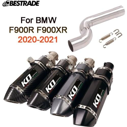 Exhaust System For BMW F900R F900XR 2020-2021 Exhaust Pipe Motorcycle Middle Link Pipe 51mm Muffler Tube Escape Stainless Steel