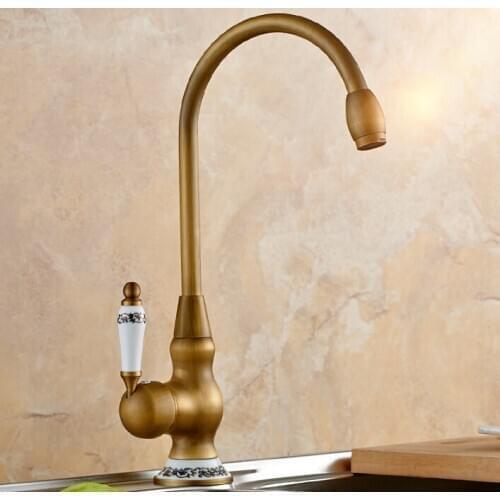High Quality new arrival vintage antique brass sink faucet for kitchen & bathroom Kitchen faucet with ceramic handle water tap