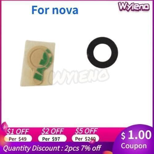 Wyieno 50Pcs/Lot Can-L11 Real Camera Glass Lens For Huawei Nova Back Rear Camera Panel With Glue Tracking