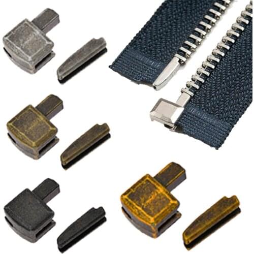 5Sets Metal Zipper Repair Stoppers Open End Zipper Alloy DIY Sewing Accessories Replacement Zip Kit Supplies