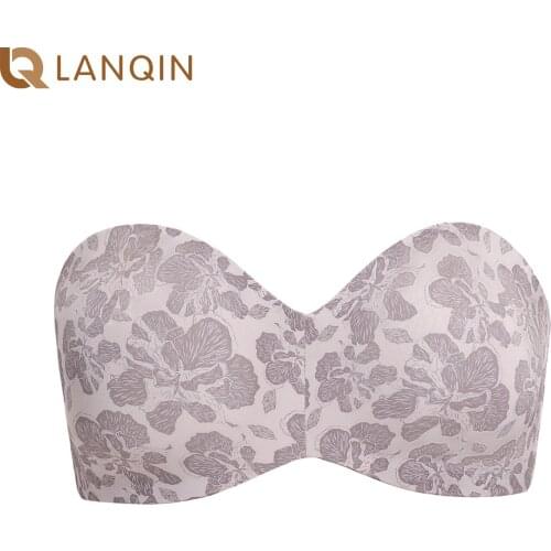 Womens Strapless Minimizer Bra Plus Size Floral Underwire Non-Padded Multiway With Anti-slip Silicone