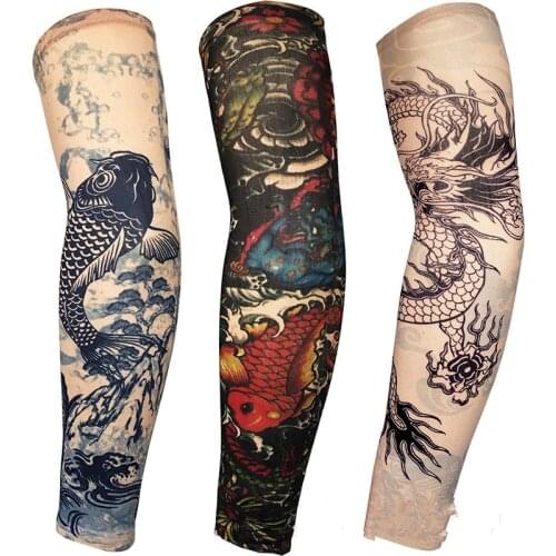1PC Outdoor Cycling Sleeves 3D Tattoo Printed UV Protection MTB Bike Bicycle Sleeve Arm Protection Ridding Arm Sleeves