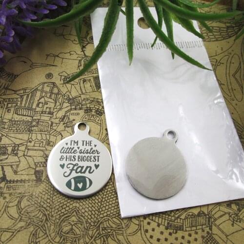 20pcs--"I'm The Little Sister And his biggest fan"stainless steel charms 5 styles for choosing DIY Charms for necklace bracelets