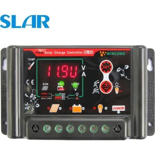 10A 20A 30A 12V 24V 3.7V 12.8V 25.6V 11.1V 14.8V 22.2V LI LI-ION NI-MH LiFePO4 Battery Solar Panel Charge Controllers Regulator
