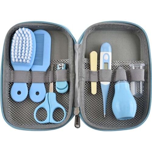 8Pcs/Set Baby Nail Scissors Clipper Portable Infant Child Healthcare Tools Sets Scissors Hair Brush Comb Care Set Baby Care Tool