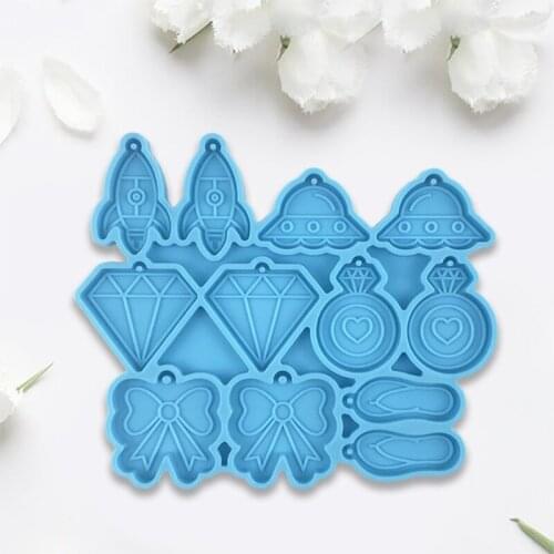 85LB Rocket UFO Diamond Flip-flops Bowknot Shaped Earrings Epoxy Resin Mold