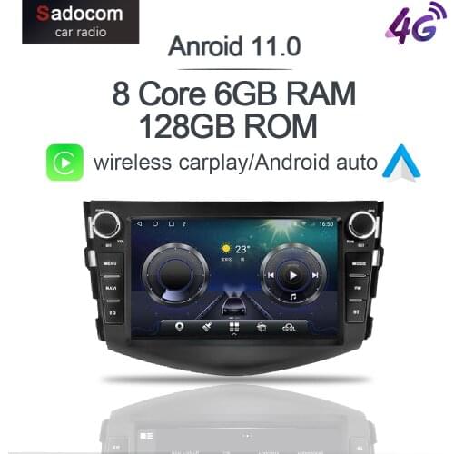 8" 2 din Android 10.0 Car DVD player 8 Core 128GB ROM 6GB RAM GDS autoradio car radio carplay For Toyota RAV4 RAV 4 2006 - 2012