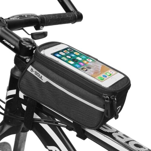 B-SOUL Bicycle Bag Waterproof Head Tube Handlebar 6.0in Phone Bag Case Touchscreen MTB Road Frame Front Tube Cycling Bag