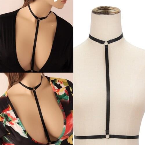 Fashion Wear Fetish Strappy Body Harness Cage Bra Top Black Women Lingerie Black New Custom Body Cage Harness Bra
